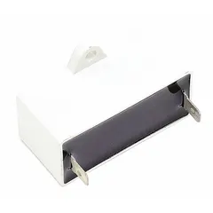 This capacitor is a motor replacement part designed for use with REZNOR model 196037. It serves as a direct replacement component for starting or running motors in HVAC equipment.