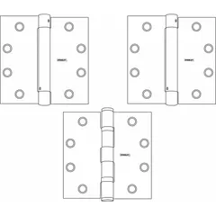 This steel full mortise-mount spring hinge is designed for self-closing doors in industrial and commercial settings. With a 4-1/2 in overall height and 150 lb load capacity, it supports heavy doors requiring automatic closing. Sold in a 3-pack.