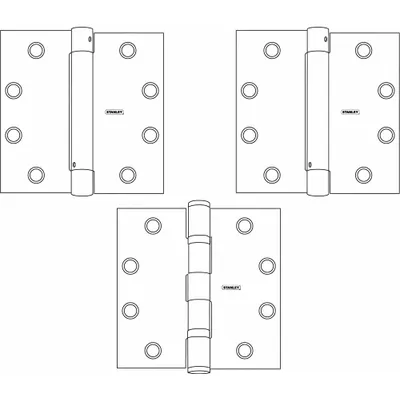 BEST Full Mortise-Mount Spring Hinge, Steel, 4-1/2 in, 150 lb, 3-Pack - Full Mortise-Mount Spring Hinges
