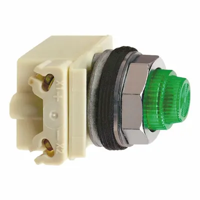 SCHNEIDER Pilot Light: 30 mm Panel Mounting Size, Green, LED - LED Pilot-Lights