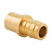This expansion brass barbed tube fitting has a 1/2 in ID x 1/2 in pipe size with a barbed x cup connection type. It is made of brass/copper and uses an expansion PEX connection method. Typical applications include connecting PEX tubing to copper or brass pipes in plumbing and hydronic heating systems