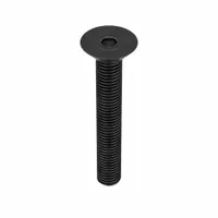 Flat head socket cap screw with 1/4"-28 thread, 1-1/2" length, and 5/32" drive size. Made of alloy steel with black oxide finish. Right-hand thread, inch system. Pack of 100. Used in applications requiring a flush surface, such as machinery and tooling
