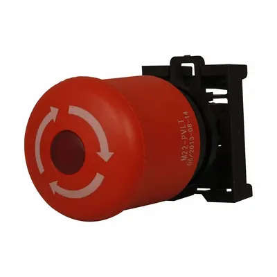 EATON Emergency Stop Push Button: Illuminated, Mushroom Head Profile, Non-Metallic - Illuminated Mushroom-Head Push Buttons