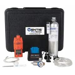 Multi-gas detector for monitoring sulfur dioxide in industrial environments. Features an orange housing, lithium ion battery, LCD display, and peer-to-peer communication protocol. Suitable for use in refineries, chemical plants, and confined spaces.