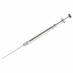 This 100 µL microliter syringe features a borosilicate glass barrel and stainless steel plunger and tip. The cemented needle with point style 2 is non-replaceable. Sterile and individually packaged, it is suited for precise liquid handling in analytical applications such as chromatography.