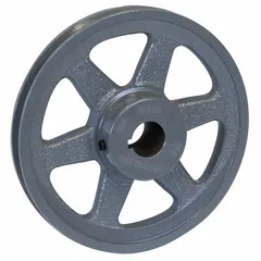 Shaft pulley for use in HVACR systems to transmit rotary motion between shafts via belt drive. Commonly applied in fans, blowers, and air-handling units for power transmission and speed adjustment.