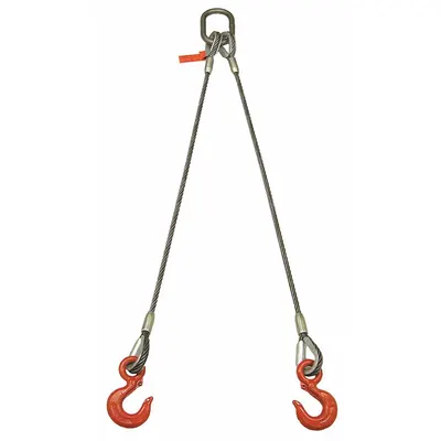 LIFT-ALL Sling,Wire Rope,12 Ft L,8800 Lb @ 60 (MPN 122LBX12) - Two-Leg Bridle Wire Rope Slings