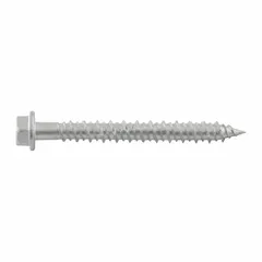 Hex-head screw anchor with pointed tip for fastening into masonry, concrete, or block. Made from 304 stainless steel with Stalgard® corrosion-resistant finish. 3/16 in diameter, 1-1/4 in overall length. Supplied in a 50-pack.