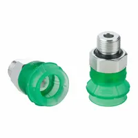 SCHMALZ Vacuum Pad Assembly: 1.5 Folds, M5, 11.3 mm Pad Dia, Elastodur ED, Green, 17.1 mm Pad Ht (MPN 10.01.06.03489)