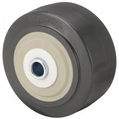 OEM Polyurethane Tread on Aluminum Core Wheel, 4 in Dia, 2 in Wd, 600 lb Load, Gray - Polyurethane Tread on Aluminum Core Wheels