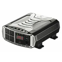 The COBRA CPI1500W inverter converts 13V DC battery power to 115V AC at 60 Hz with a modified sine wave output. It provides 1,500 W continuous power through six outlets and uses input terminals for DC connection. Suitable for powering tools and equipment in field service, maintenance, and remote worksites.