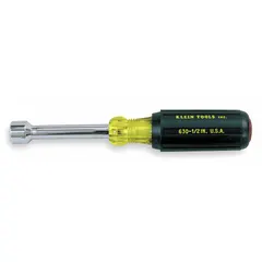 This SAE standard nut driver features a 3-inch hollow round shank for driving hex nuts and bolts. The non-magnetized tip and hollow design allow use on long threaded rods in confined spaces. Suitable for general assembly and maintenance tasks.