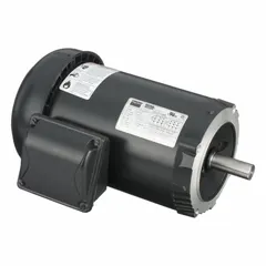 This Dayton C-Face 3-phase AC motor is totally enclosed fan cooled (TEFC) for protection against dust and moisture. It delivers 1 1/2 hp at 1750 RPM on 230/460V AC, with full load current of 4.04/2.02 A. Suitable for direct coupling to pumps, fans, conveyors, and compressors in industrial environments.