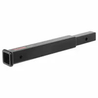 This CURT receiver tube extender is constructed from carbon steel and features an 18-inch overall length. It is designed for use with 2-inch compatible hitch receivers to provide additional clearance for towing applications. Suitable for extending the reach of a trailer hitch in various towing setups