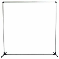 This ACCUFORM screen frame measures 6 ft high by 8 ft long and is designed to support welding curtains or screens. It creates a protective barrier around welding stations to contain sparks, UV radiation, and weld flash, helping to improve workplace safety.