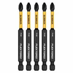 This 5-pack of #2 Phillips (PH2) impact bits features a standard hex shank and an overall length of 3-1/2 inches. Designed for use with impact drivers, these bits are suitable for general fastening tasks in construction, woodworking, and metalworking applications.