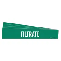 Pipe Marker: Filtrate, Green, White, Fits 2 1/2 to 7 7/8 in Pipe O.D., 1 Pipe Markers, 5 PK (MPN 7355-1-PK)