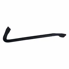 Flat pry bar with a T-shaped handle and U-shape end angle. Overall length of 15 inches with three nail slots. Used for prying, demolition, and light wrecking tasks, such as removing nails and separating materials.
