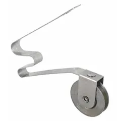 This tension spring roller is used in sliding screen doors to maintain tension on the screen material, keeping it taut and preventing sagging. It has an overall height of 7 7/16 inches and an unfinished gray finish. Sold individually.