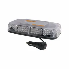 This LED mini light bar from RAILHEAD GEAR features a magnetic mount and plug-in electrical connection. It is SAE J845 Class 1 rated and offers 10 selectable flash patterns. Suitable for use on emergency and service vehicles where temporary warning lighting is needed.
