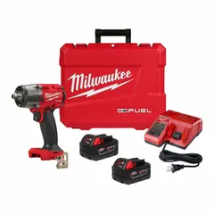 This cordless impact wrench features a brushless motor and delivers 550 ft-lb of fastening torque. It operates on 18 V DC and has a 1/2 in drive. Suitable for fastening and loosening bolts and nuts in automotive repair, construction, and industrial maintenance.