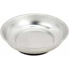 This WESTWARD magnetic parts tray is a round tray with a 6 in diameter and 1-1/2 in height. The magnetic base holds ferrous parts such as screws, nuts, and washers securely during assembly, repair, or maintenance tasks. Its open design provides easy access to small components in automotive, industrial, and workshop settings.