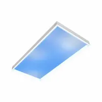 This 2 ft by 2 ft recessed LED flat panel is designed for circadian rhythm lighting in commercial ceiling applications. It operates on 120 to 277V AC, delivers 2079 lumens at 42.6 watts, and is dimmable. The fixture replaces a 2-lamp T8 system and does not include emergency battery backup