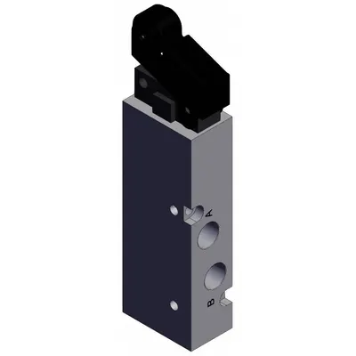 SMC Shuttle Valve: VZM400 Series, Roller Actuator, 5 Ports, 1/8 in BSPT - VZM Series Manual Air Control Valves