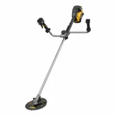 This battery-powered brush cutter operates on the 60V MAX* platform and features a brushless motor for efficient operation. It has a 10-inch cutting width, a straight shaft, and an interchangeable head for versatility. Suitable for clearing heavy weeds, thick grass, and light brush in landscaping and property maintenance.