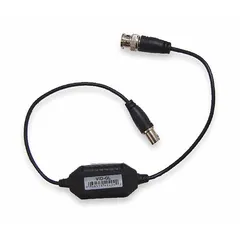 This ground loop isolator is designed for use with digital CCTV cameras and other video surveillance equipment. It includes a BNC female to BNC female connector and features built-in TVS for surge protection. The isolator helps eliminate ground loop interference in video systems, ensuring clean signal transmission.