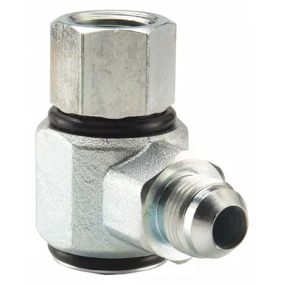 PARKER Hydraulic Swivel Fitting: Zinc-Plated Steel, 1 1/16 in Male JIC inlet - 90-Degree Swivel Fittings