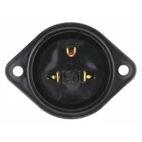Straight blade inlet with NEMA 5-15P configuration, rated 125V AC, 15 A, 2 pole, 3 blade, in black. Suitable for providing power connections in industrial equipment, portable generators, and temporary power setups