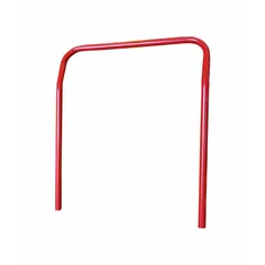 Steel handle for platform trucks with a red powder-coated finish. Overall width 30 in, overall height 1-1/4 in. Provides a grip point for maneuvering platform trucks in material handling applications.