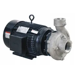 This straight centrifugal pump is suited for water transfer, irrigation, and industrial fluid handling. It features a TEFC motor enclosure for dusty or outdoor environments. The pump delivers a maximum head of 110 ft, with a 3-inch intake and 2.5-inch discharge, operating on 208-240/480V AC.