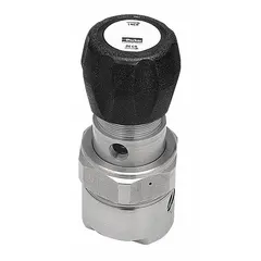 This Parker pressure regulator is constructed from stainless steel for corrosion resistance. It features 1/4 in FNPT x FNPT connections and an adjustable outlet pressure range of 17.7 psi to 114.7 psi. Suitable for reducing and stabilizing inlet pressure in pneumatic or fluid systems where precise pressure control is required.