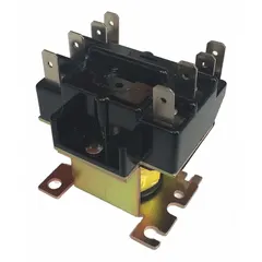 This general-purpose relay features a DPST contact form with normally open configuration. It is designed for switching two independent circuits simultaneously when the 208/240V AC coil is energized. Suitable for use in industrial automation, HVAC, and panel-building applications.