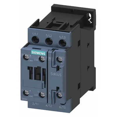 Siemens Power Contactor: Non-Reversing, 3 Poles, 3NO Contacts, 9 A - Non-Reversing IEC Contactors