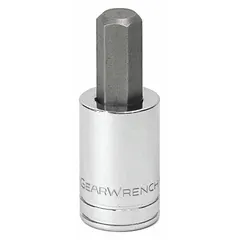 This hex torsion bit socket features a 1/2 in drive and a 5/8 in hex tip for driving hex fasteners. With an overall length of 2 31/64 in, it is suited for industrial maintenance and assembly tasks requiring controlled torque and reduced cam-out.