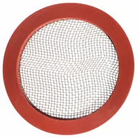 Cam and Groove Gasket: 1 1/2 in For Coupling Size, Red, 2 3/16 in Outside Dia, Flat with Screen (MPN ZUSA-CAM-S100S-1-1/2)