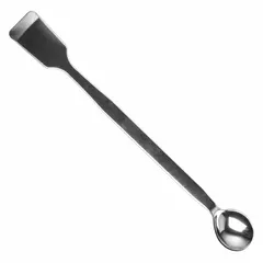 Double Ended Lab Spoon and Spatula, 304 Stainless Steel, Uncoated, White, Non-Sterile