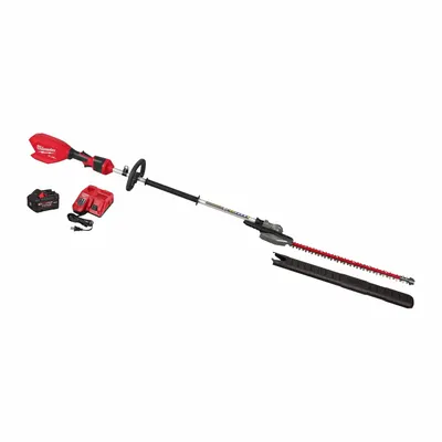 MILWAUKEE Hedge Trimmer Kit: M18 Platform, 1 in Cutting Wd, 24 in Blade Lg - Battery-Powered Extended-Reach Hedge Trimmers