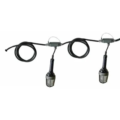 LIND EQUIPMENT Plastic: LED, Corded, String Light, 100 ft Power Cord Lg - Hazardous Location String Lights