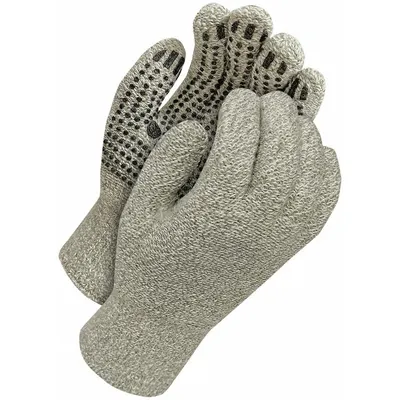 BDG Knit Gloves: L, Wool, Gray - Gloves with PVC Coating