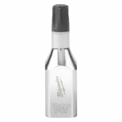 This MILWAUKEE Torx bit socket features a 3/8 in drive and T47 tip size with a 2 in overall length. Designed for driving T47 Torx fasteners in assembly, repair, and maintenance tasks where a secure fit is needed.