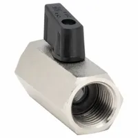 APPROVED VENDOR Manual Two-Way Ball Valve: 1/2 in, Nickel-Plated Brass, Straight, FNPT x FNPT, Wedge (MPN G-CBV-50)