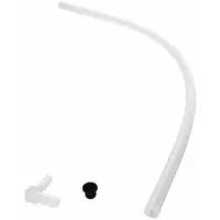 Silicone draining tube accessory for laboratory drying racks. Measures 19 inches in overall length. Facilitates drainage by directing water away from drying glassware and equipment, helping to keep work surfaces dry