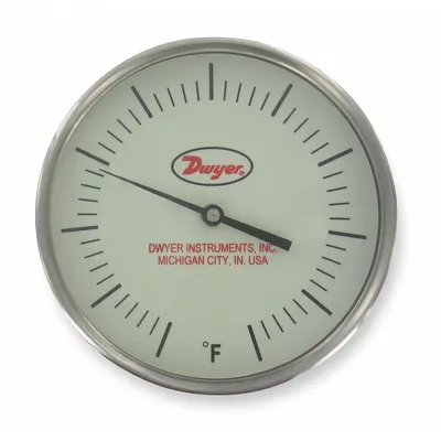 Dwyer Fixed-Angle Glow-in-the-Dark Thread-Mount Dial Thermometer - Fixed-Angle Glow-in-the-Dark Thread-Mount Dial Thermometers