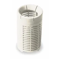 Suction strainer for drum pumps, constructed with a Kynar® body for chemical resistance. Designed to filter debris from fluids during transfer. Compatible with manufacturer model number 1DLR1.