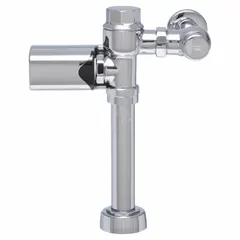 Battery-powered automatic flush valve for toilets, with 1.28 gallons per flush and top spud location. Designed for 11-1/2-inch rough-in installations. Suitable for sensor-activated flushing in commercial restroom applications.