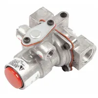 This pilot safety valve controls gas flow to the pilot burner in commercial ovens, ensuring safe ignition and flame supervision. It is a direct OEM replacement part for Vulcan Hart ovens